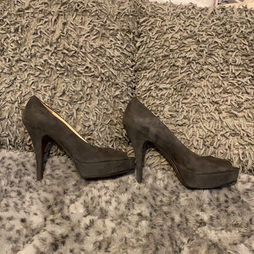 Enzo Angliolini Grey Suede Platform Open Toe Stil… - image 7